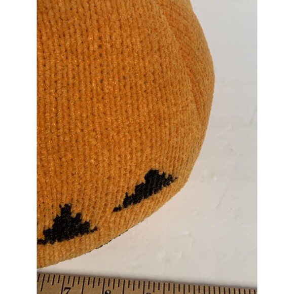 Crocheted Pumpkin Throw Pillow Autumn Fall Halloween Orange Jack O Lantern - Picture 7 of 8